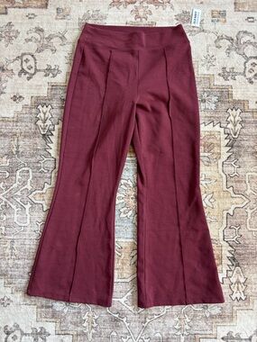 Old Navy Maroon High-Waist Flare Leggings
